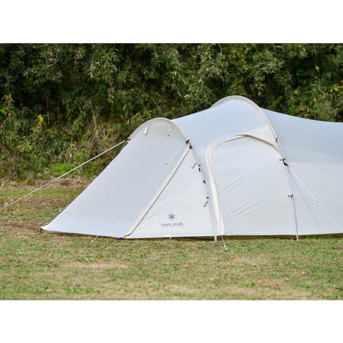 Snow Peak Vault 4 Person Tent, Versatile, Open Air Shelter, Outdoor Adventure, Camping, Three Seasons, Ivory