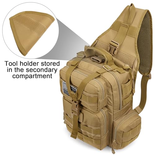 G4Free Large Tactical EDC Sling Bag Backpack, Military Molle Bag Single Strap Shoulder Backpack for Men | EDC, Adjustable ...