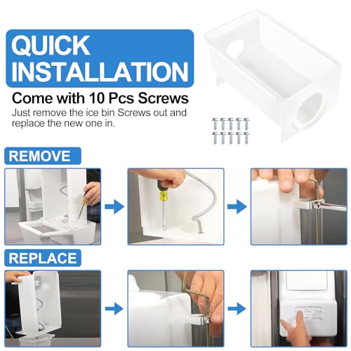 Upgraded W10850492 Refrigerator Ice Bucket Compatible with Whirlpool Kenmore Maytag Amana Ice Maker Replacement Parts W106...