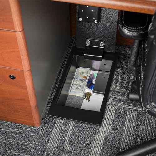 Barska 0.22 Cu. Ft. Hidden Floor Safe with Key Lock ? Solid Steel Construction, Concealed Design, Dual Locking Bolts ? Secure Storage for Home, Business, Jewelry, Cash & Valuables