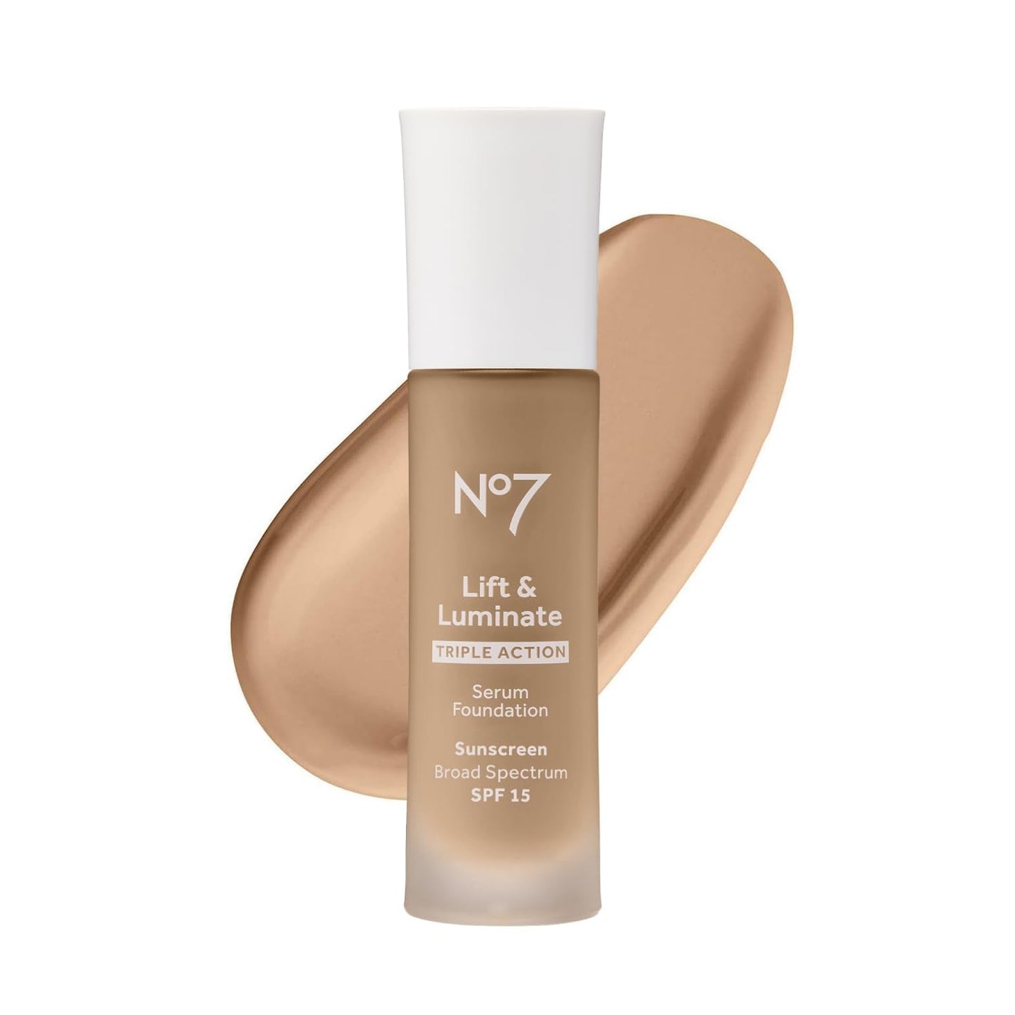 No7 Lift & Luminate Triple Action Serum Foundation - Liquid Makeup with SPF 15 for a Dewy, Glowy Base - Radiant Formula for Matu