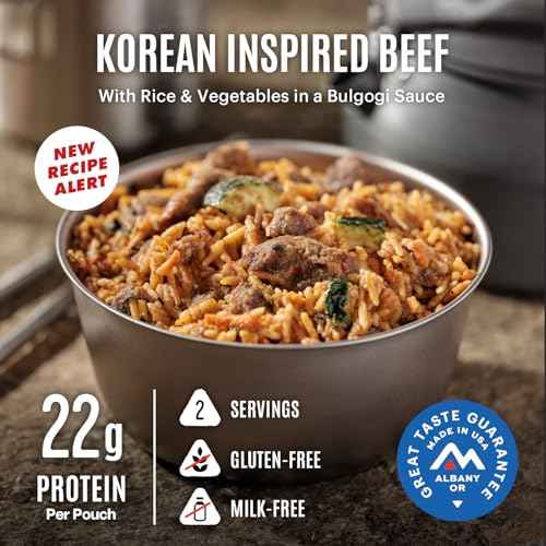 Mountain House GlutenFree Korean Inspired Beef FreezeDried Food for Camping, 12 Servings, 30Year ShelfLife