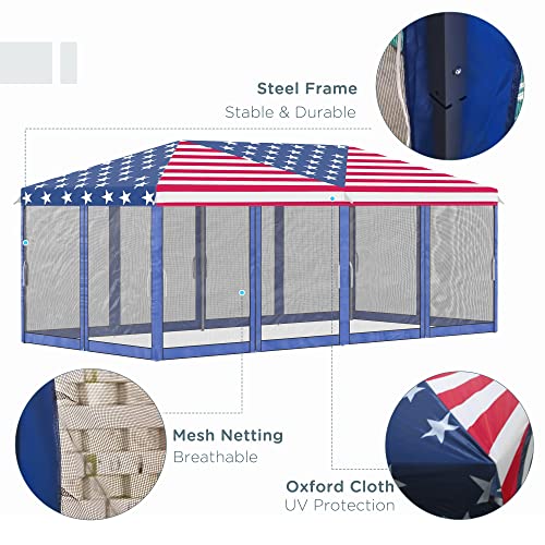 Outsunny 10' x 20' Pop Up Canopy Tent with Netting, Heavy Duty Large Party Tent, Instant Sun Shelter with Carry Bag for Ba...