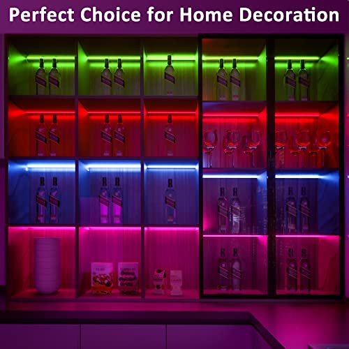Benreom 3 Pcs RGB Under Cabinet Lights Kit, Smart App and Remote Control Under Cabinet Lighting, Dimmable Under Counter Li...