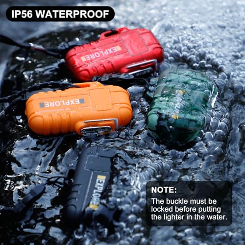 LcFun Waterproof Electric Dual Arc Lighter USB Rechargeable Outdoor Windproof Flameless Plasma Lighters for Camping, Hikin...