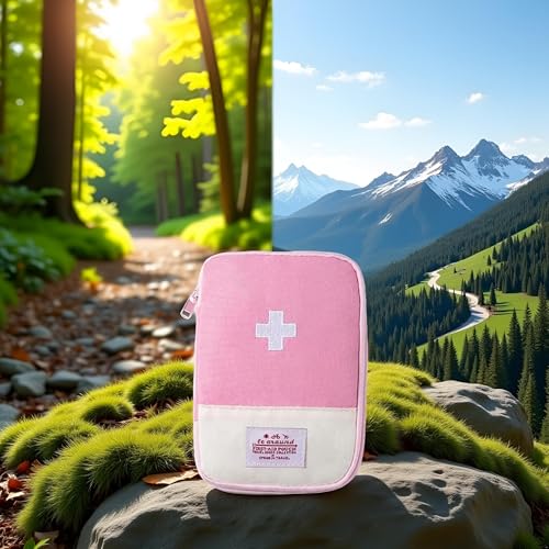 1 Pack First Aid Bag Empty, Empty First Aid Pouch, Mini Portable Medical Bag for Outdoor Camping Hiking Traveling Emergenc...