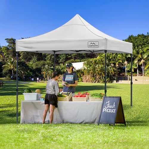 KAMPKEEPER Canopy Replacement Top Cover Roof for 10x10 Peak Pole Straight Leg Canopy Tent,PU-Coated 500D Polyester UV Wate...