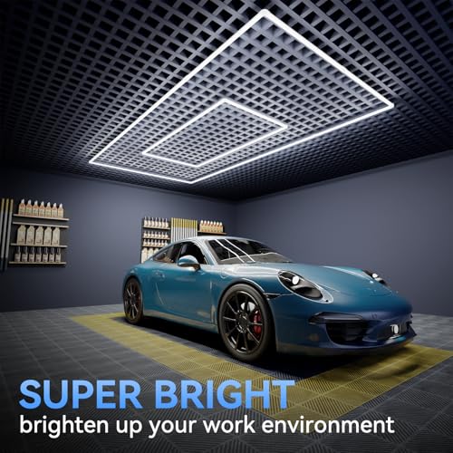 LZHOME LED Garage Lights Fixture: High Brightness 39000LM LED Garage Lighting Ceiling LED Light, Updated 44.8 inch Large S...