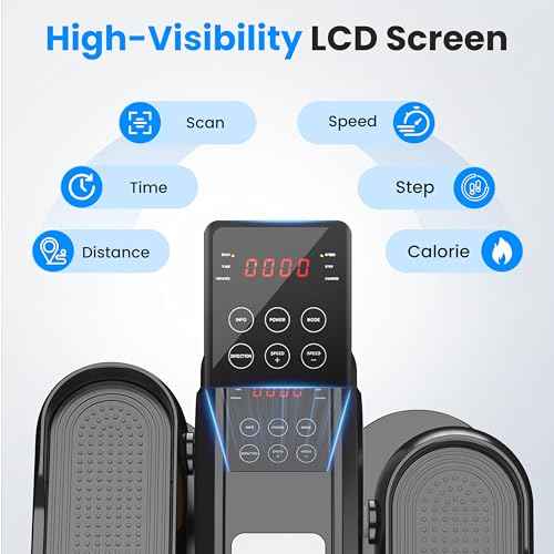 Under Desk Elliptical Machine with Remote Control, Electric Ellipse Leg Exerciser for Seniors Adults Home, 12 Adjustable Speeds, Quiet Portable Seated Pedal Exerciser, LED Monitor, Fully Assembled