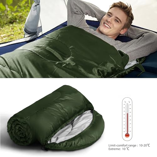 Petgin Camping Sleeping Bag 3 Seasons Warm & Cool Weather, Lightweight, Waterproof, Portable Backpacking for Adults & Kids...
