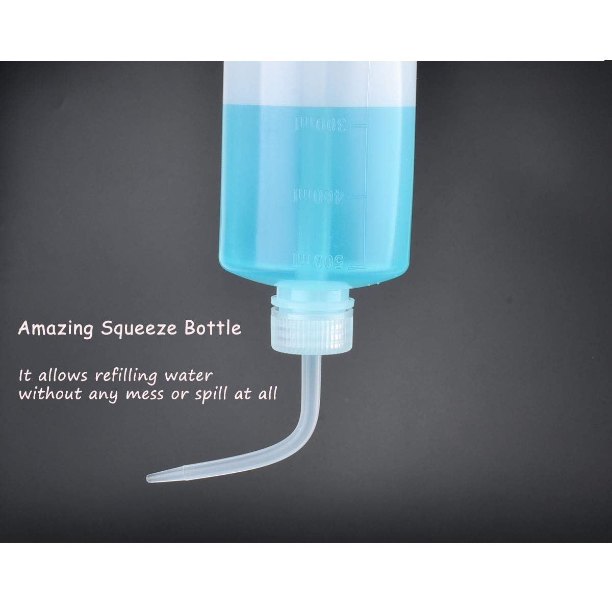 Valchoose LDPE Economy Narrow Mouth Squeeze Medical Lab Plastic Safety Squeeze No Spill Bend Mouth Watering Cans (500ml / 16oz / 1 Bottle)