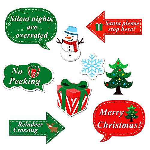 Christmas Photo Booth Props Kit(47Pcs), Konsait DIY Christmas Photo Booth with Stick Funny Xmas Selfie Props Accessories f...