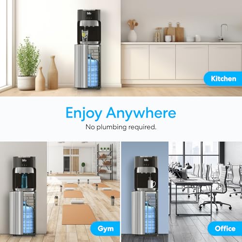 Brio Bottom Loading Water Cooler Dispenser for 5 Gallon Bottles - 3 Temperatures with Hot, Room & Cold Spouts, Child Safet...