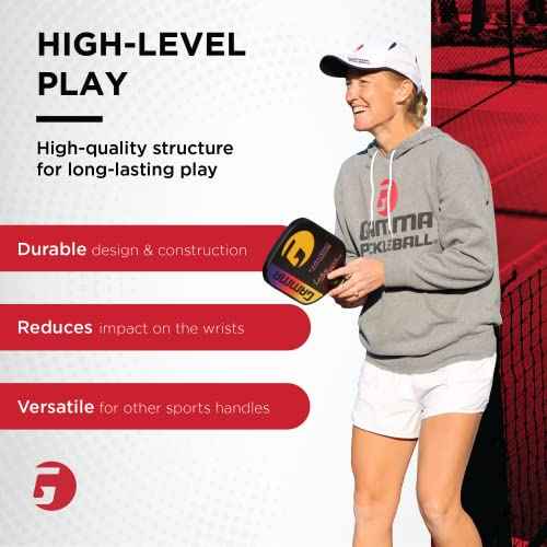 GAMMA Honeycomb Cushion Grip for Pickleball Paddles, Padel, Moisture-Wicking Pickleball Replacement Grip, Premium Pickleball Equipment for Practice and Games