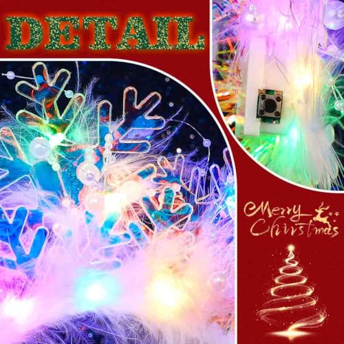 DRESBE Christmas Light Up Snowflake Headband LED Feather Pearl Headbands Glow Xmas Hair Accessories for Women