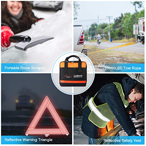 Vetoos Car Roadside Emergency Kit with Jumper Cables, Auto Vehicle Safety Road Side Assistance Kits, Winter Car Kit Essent...