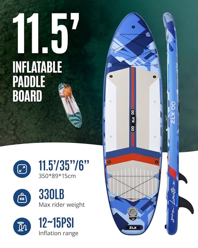 2 PCS Paddle Board - 10.5 FT Inflatable Stand Up Paddle Board with Accessories & 11.5 FT Inflatable Stand Up Paddle Board ...