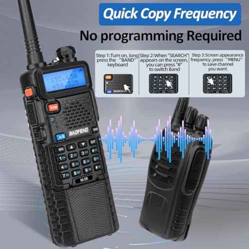 BAOFENG UV-5R Ham Radio Handheld 8W Upgrade UV5R Long Range Walkie Talkies Rechargeable 3800mAh M-5R 5RX Two Way Radio with USB-C Charger,Tactical Antenna for Hunting Survival Gear,2 Pack