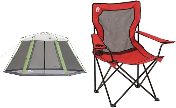 Coleman Skylodge Screened Canopy Tent with Instant Setup, 10x10/15x13ft Portable Screen Shelter Sets Up in 1 Minute, Bug-F...