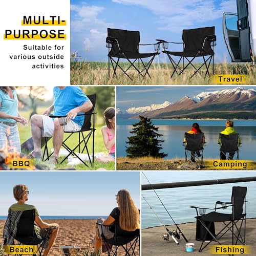 Joyfair Portable Camping Chair, Outdoor Lawn Folding Chairs for Adults, Heavy Duty Large Foldable Chairs for Beach, Fishin...