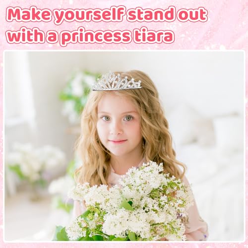 Tondiamo 30 Pcs Tiaras Bulk for Girls Princess Crown Rhinestone Tiaras Bendable Adjustable Headband for Kid Hair Accessory