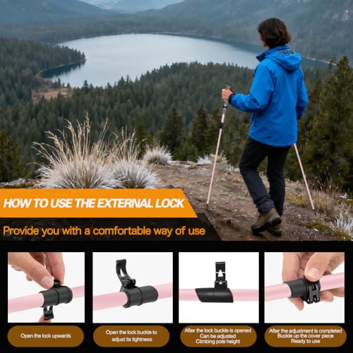 Yourjoy Hiking Trekking Poles, Macaron Colors 2 Pack Anti Shock, Adjustable, Collapsible Hiking Poles for Trekking or Walk...
