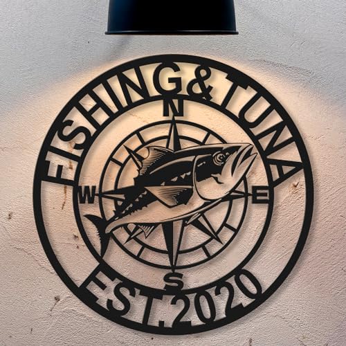 Personalized Custom Fishing Tuna Signs, Tuna Metal Signs, Ocean Adventure, Custom Metal Signs, Custom Metal Wall Art, Home...
