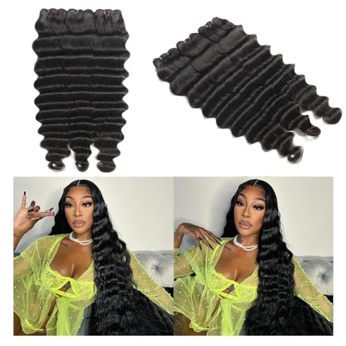 Loose Deep Wave Bundles Human Hair (16 18 20 Inch£©Wet and Wavy Bundles 10A Grade Brazilian Hair Bundles Loose Wave Remy Hair Weft Human Hair Natural Color