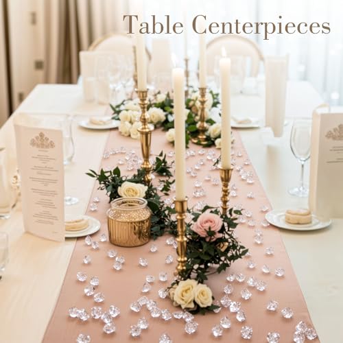 DomeStar Fake Ice, 150PCS Fake Diamonds, Plastic Diamonds Acrylic Rocks Vase Fillers for Centerpieces Wedding Party Table ...