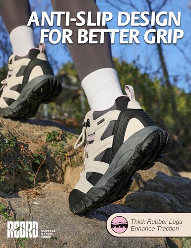 R CORD Hiking Boots Women Waterproof Womens Hiking Boots Ankle Support Hiking Boots for Women Durable Hiking Boot for Outd...