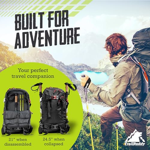 TrailBuddy Trekking Poles – Lightweight 7075 Aluminum Hiking Poles for Women, Men & Seniors – Collapsible Walking Sticks f...