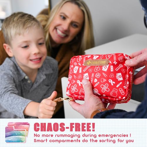 EVERLIT Care Rescue Pack | Family-Friendly First Aid Kit for Kids with 200 Pcs Medical Supplies | Travel-Friendly Compact ...