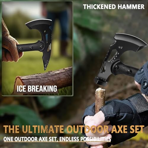 Camping Axes, Wood Separator, Multipurpose Tomahawk Tactical Hatchet with Sheath - Survival Hiking Camping, Carbon Steel B...
