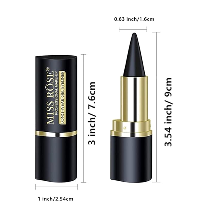 Go Ho Black Gel Eyeliner Stick,Waterproof Eye Cream for Women,Cat Eye Smokey Eyeshadow Stick Crayon,Goth Halloween Makeup,delineador de ojos contra el agua