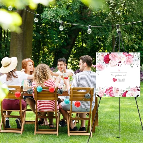 RRFTOK Easel Stand for Sign,63'' Instant Lightweight Portable Ground Easel for Wedding Sign and Poster Display Stand, Meta...