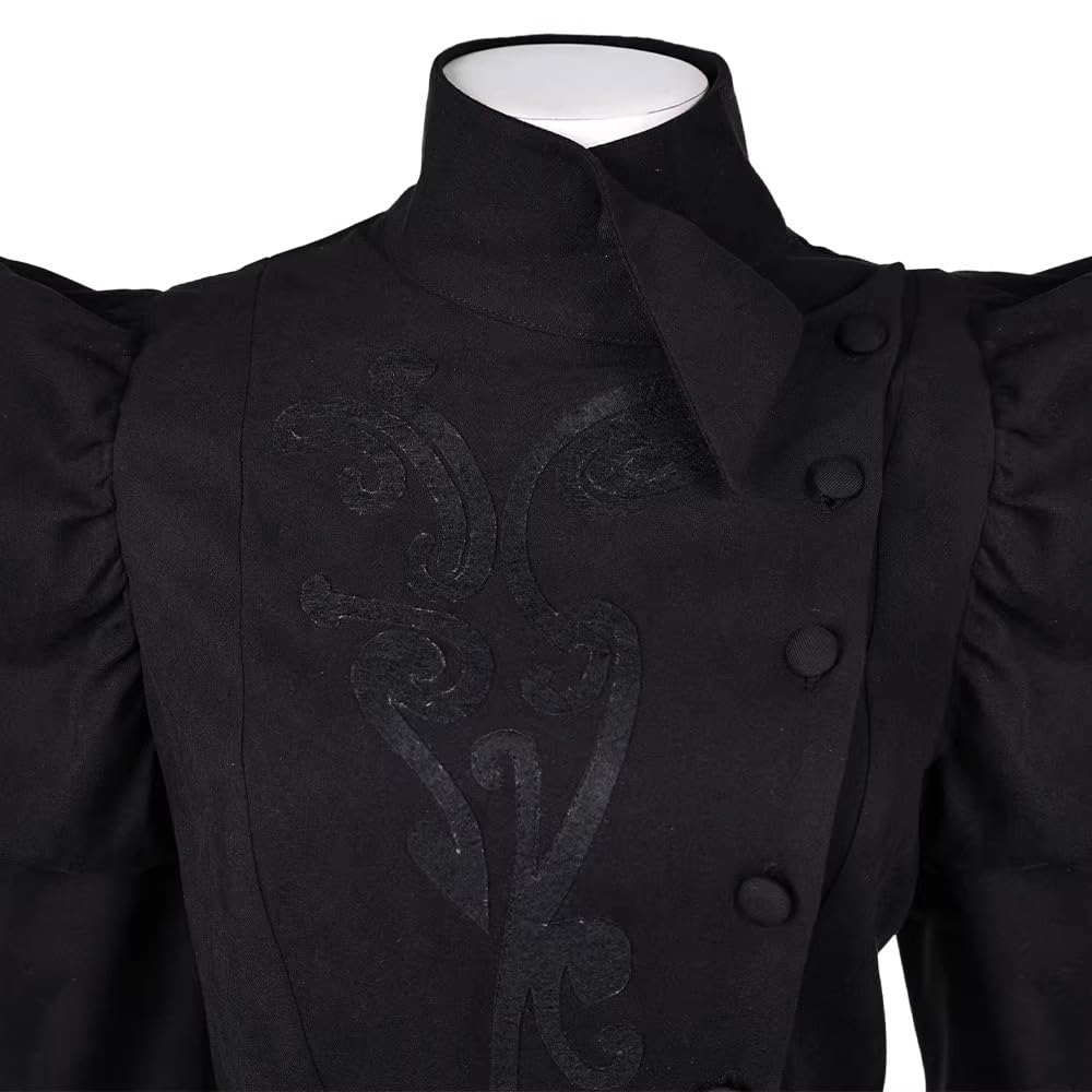 Fiwawe Adult Elphaba Costume Witch Women Cosplay Elphaba Long Dress Black Halloween Outfits (Large,black)