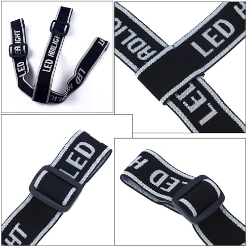 RecDec 4 Pack Headlamp Strap Replacement Headband Head Lamp Elastic Head Band Belt for LED Headlamps Flashlight Rechargeab...