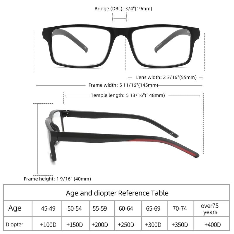 JAWSOCK 4 Pack Reading Glasses Blue Light Blocking for Men Women,Rectangular Frame Computer Readers with Spring Hinge,Read...