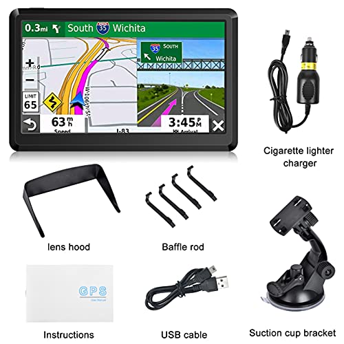 GPS Navigator for Car, Latest 2026 Map 7 inch Touch Screen Car GPS 256-16GB, Voice Turn Direction Guidance, Support Speed ...
