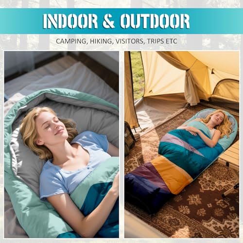 Sleeping Bags for Adults, 3 Seasons Warm & Cold Weather Waterproof Lightweight Backpacking Camping Sleeping Bag for Indoor...