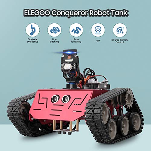 ELEGOO Conqueror Robot Tank Kit with UNO R3 for Arduino Robotics for Kids Ages 8-12 12-16 STEM Science Kits Coding Robots ...