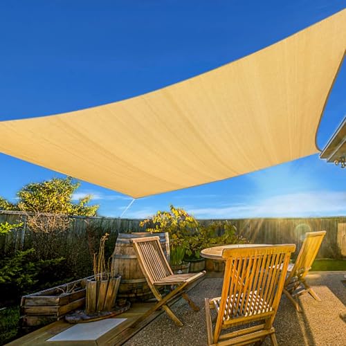 Artpuch 10' x 10' Sun Shade Sails Square Canopy, Sand UV Block Cover for Outdoor Patio Garden Yard