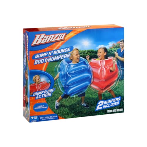 BANZAI: Bump N' Bounce Body Bumpers, A Game of Bumping & Bopping, 2 Bumpers Included in Red & Blue, Fun & Safe Cushion Inf...
