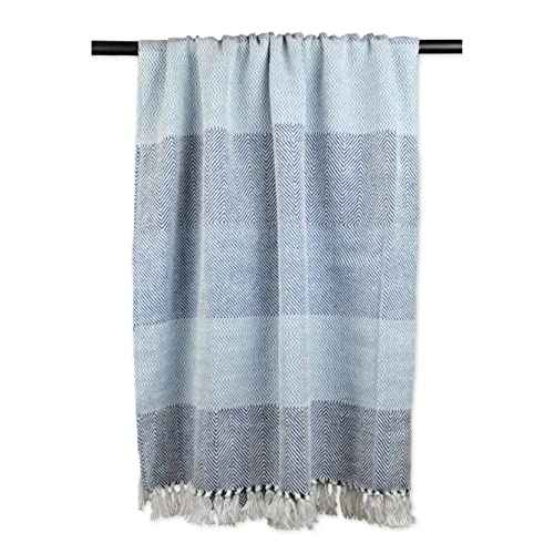 DII Diamond Stitch Woven Throw, Organic Modern, 50 x 60, Aqua