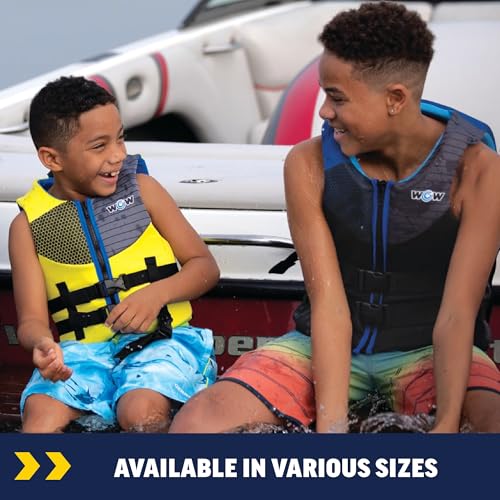 Wow Sports Kids Life Jacket, US Coast Guard Approved Life Vest for Fishing, Kyaking, & Boating PFD