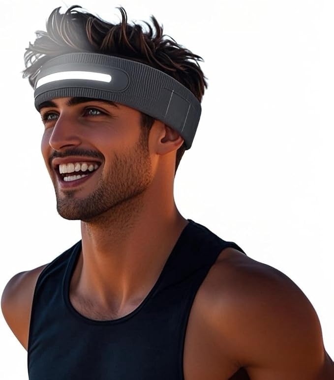 Zyntrazy LED Sports Headband, 3 Light Modes, 2-in-1 Design for Running, Tennis, Camping, Cycling，Unisex Gift for Men, Wome...