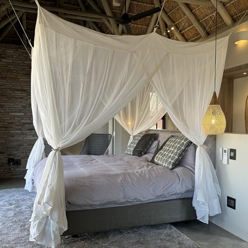 UB-STORE 100% Cotton Bed Canopy for Queen and King Size Bed | Handmade Luxury Mosquito Net Bedroom Curtains | Decorative R...
