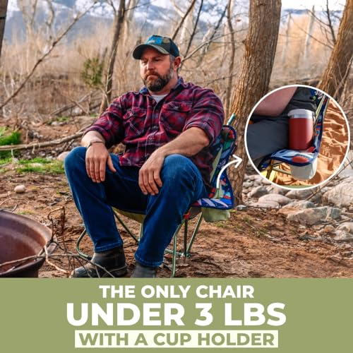 GRAND TRUNK Stonefly Chair | Ultralight & Packable Outdoor Chair with Built-in Cup Holders, 7000 Series Aluminum Frame, Co...