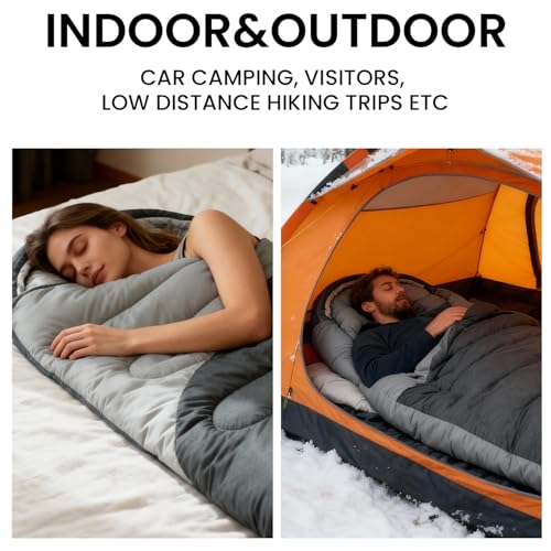 ASHOMELI Camping Sleeping Bags for Adults - 4 Season Warm & Cool Weather - Summer, Spring, Fall, Winter, Lightweight, Wate...