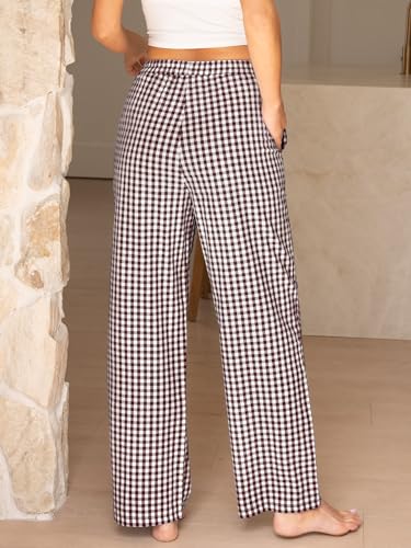 ANRABESS Womens Striped Gingham Pants 2026 Pajama Lounge Boxer Pants Cute Comfy PJ Bottoms with Pockets Y2K Plaid Outfits